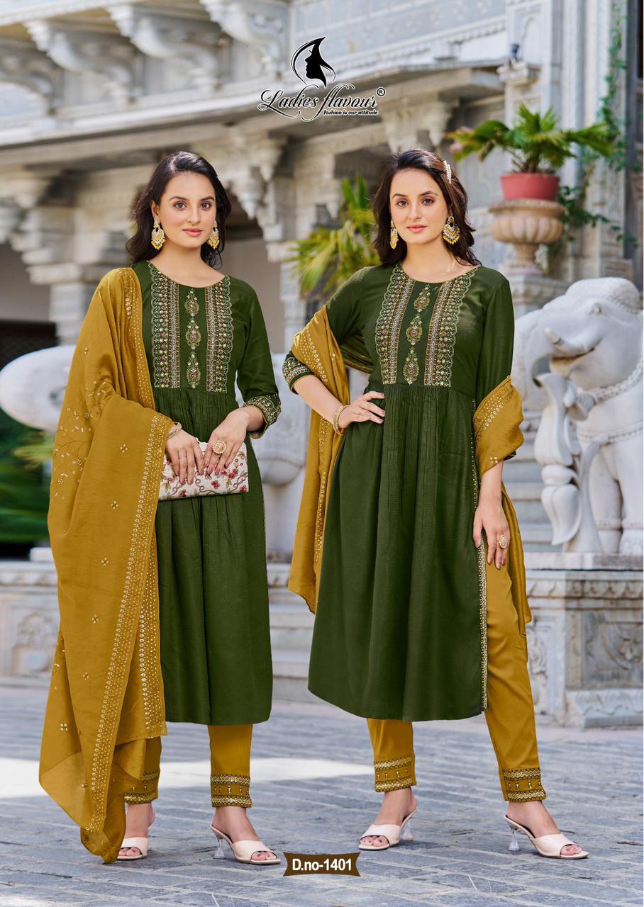 Ladies Flavour Copper Stone 14 Readymade Suits Catalog
